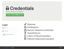 Tablet Screenshot of credentials.com